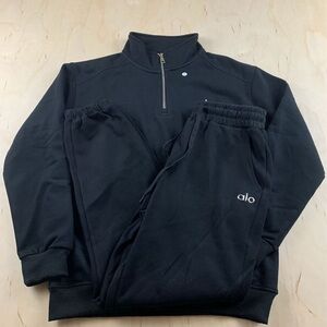 ALO Yoga Men's Zip-Up Black Sweater